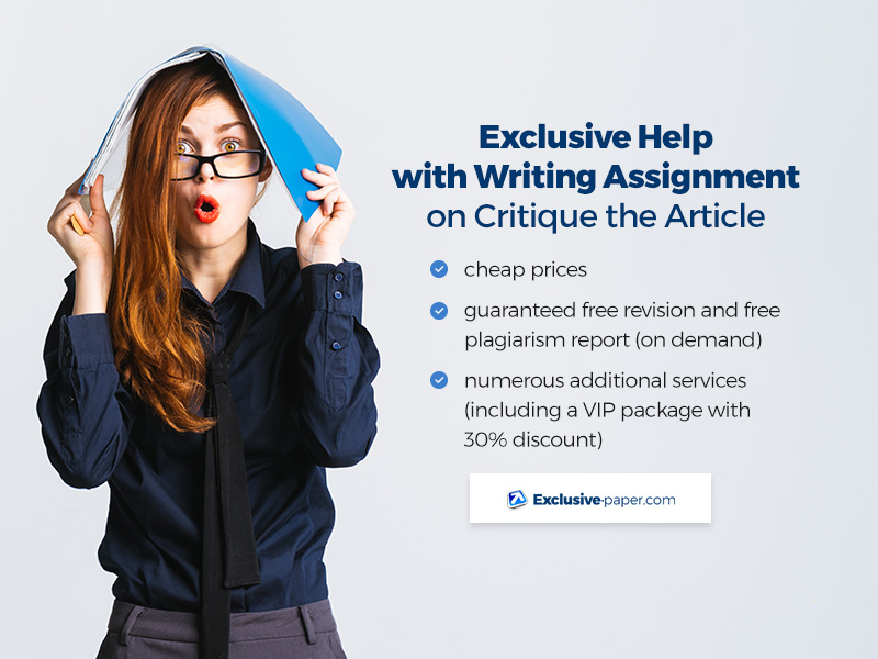 Exclusive Help with Writing Assignment on Critique the Article at Moderate Rates